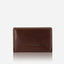 Jekyll and Hide - Money Clip Card Holder - Black | Mocha | Tan, elegant brown leather wallet with stitched edges.
