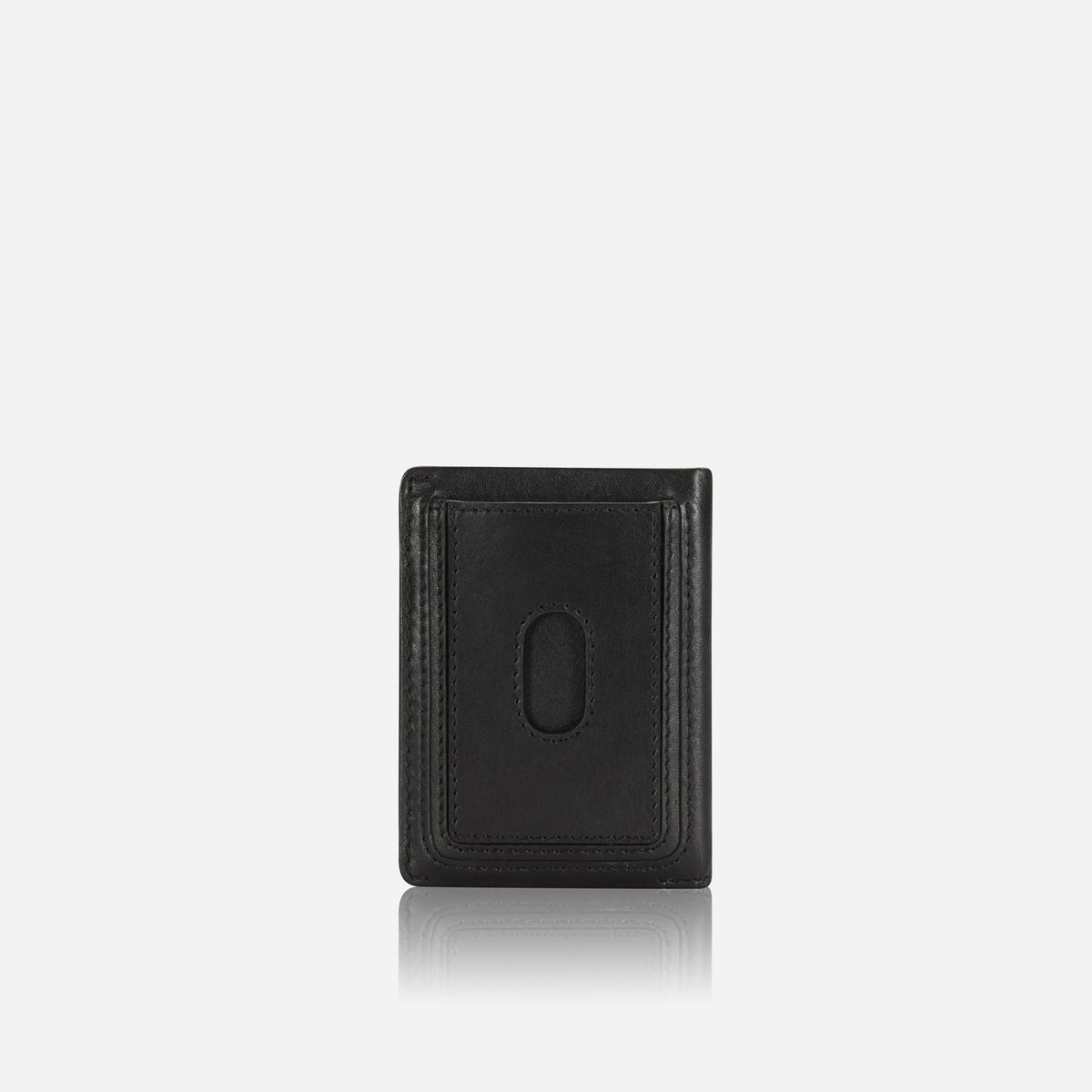 Jekyll & Hide - Slim Elasticated Card Holder - Mocha | Black | Tan in sleek black leather design.