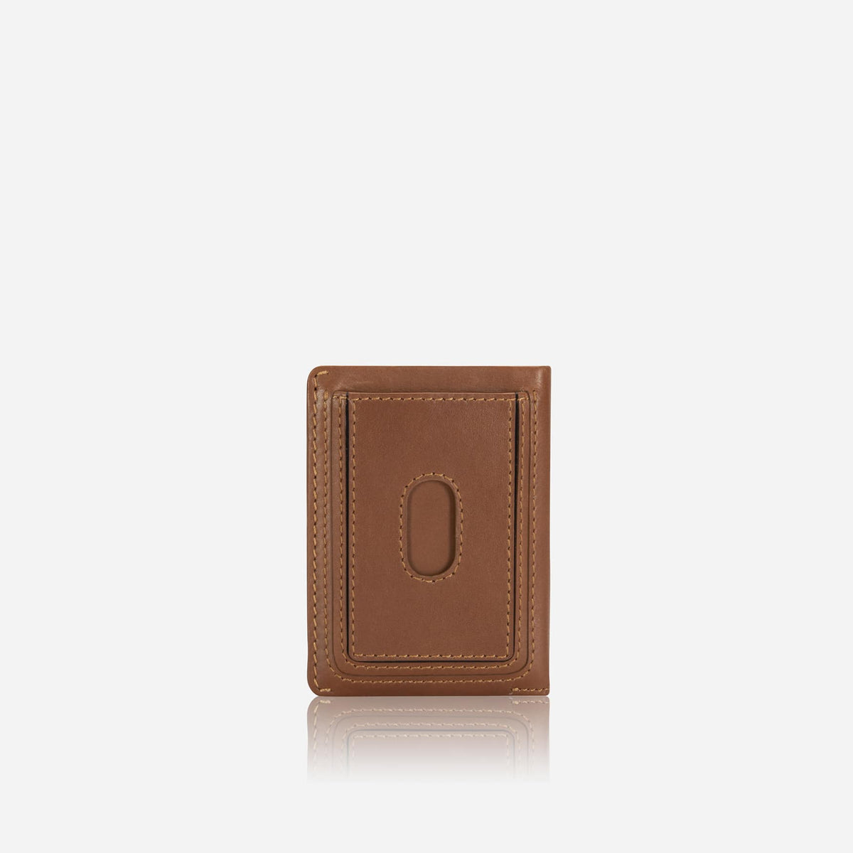 Jekyll & Hide - Slim Elasticated Card Holder - Mocha | Black | Tan in tan leather with RFID protection.