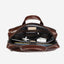 Jekyll and Hide - Medium Laptop Briefcase - Colt | Mocha showcasing interior compartments and organizational features.