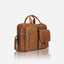 Jekyll and Hide - Medium Laptop Briefcase - Colt | Mocha showing stylish design with compartments and zips.