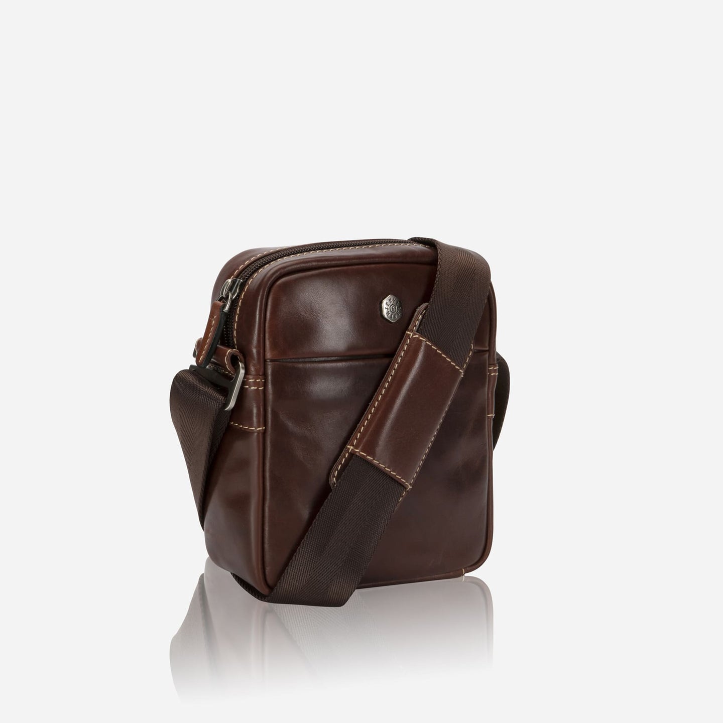 Jekyll and Hide - Small Crossbody Organiser - Mocha | Tan | Black in a stylish brown leather finish.
