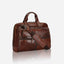 Jekyll and Hide - Large Multi Compartment Briefcase - Mocha | Colt - OVERSIZE PARCEL on a reflective surface.