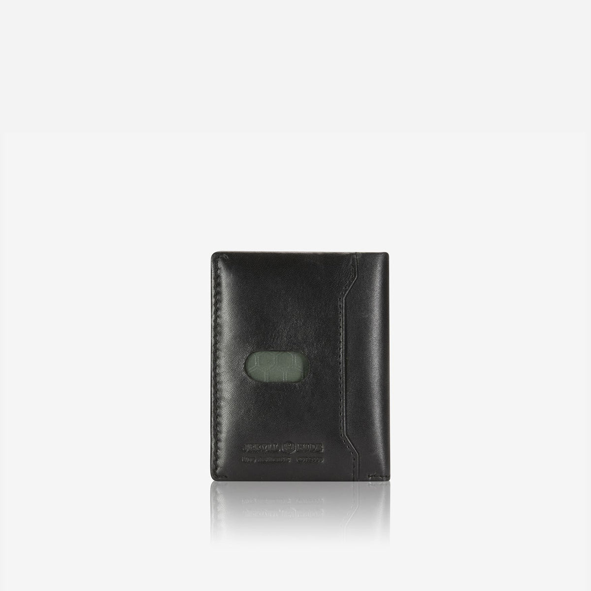 Jekyll and Hide - Slim Card Holder - Tan | Black | Mocca in sleek black leather with hidden stud closure.