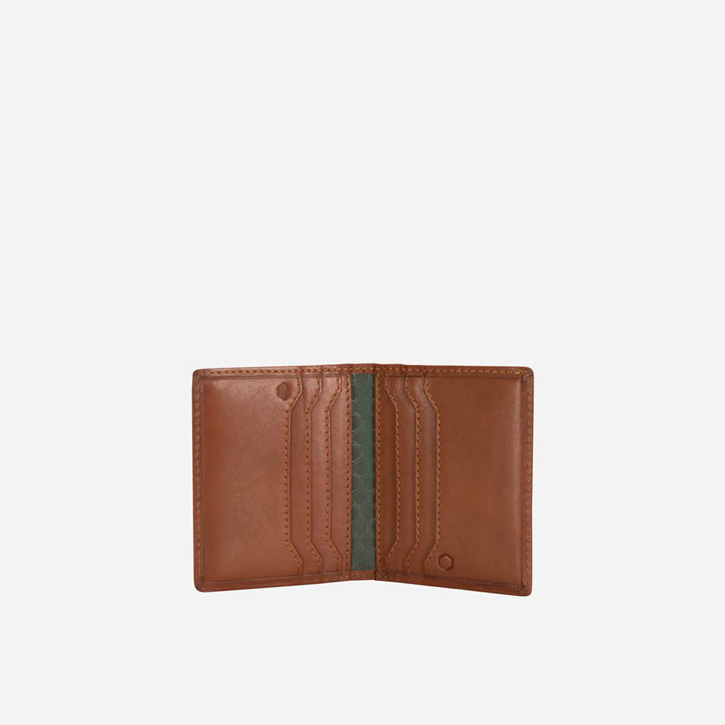 Jekyll and Hide - Slim Card Holder - Tan | Black | Mocca, showing the interior design and card slots.