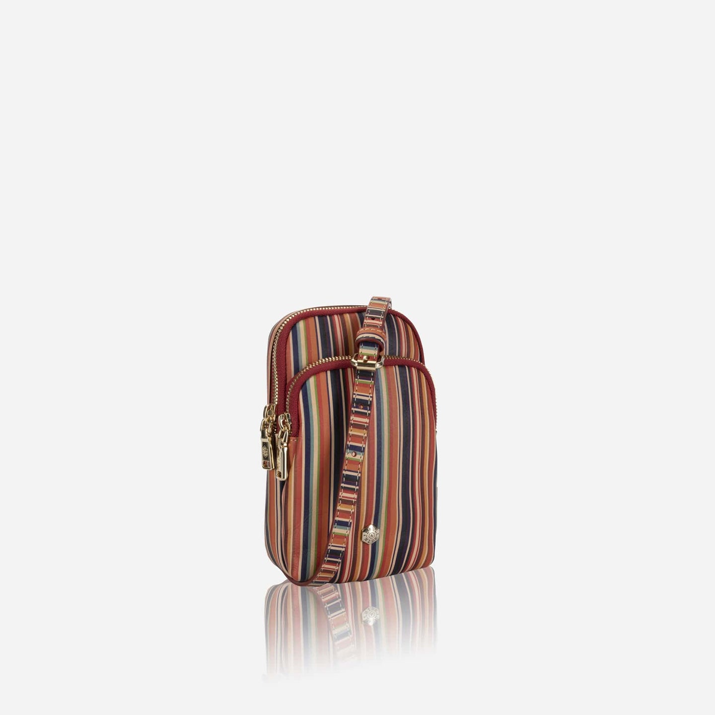 Jekyll and Hide - Womens Small Mobile Phone Sling Purse - Mulitple Colours with vibrant stripes and adjustable strap.