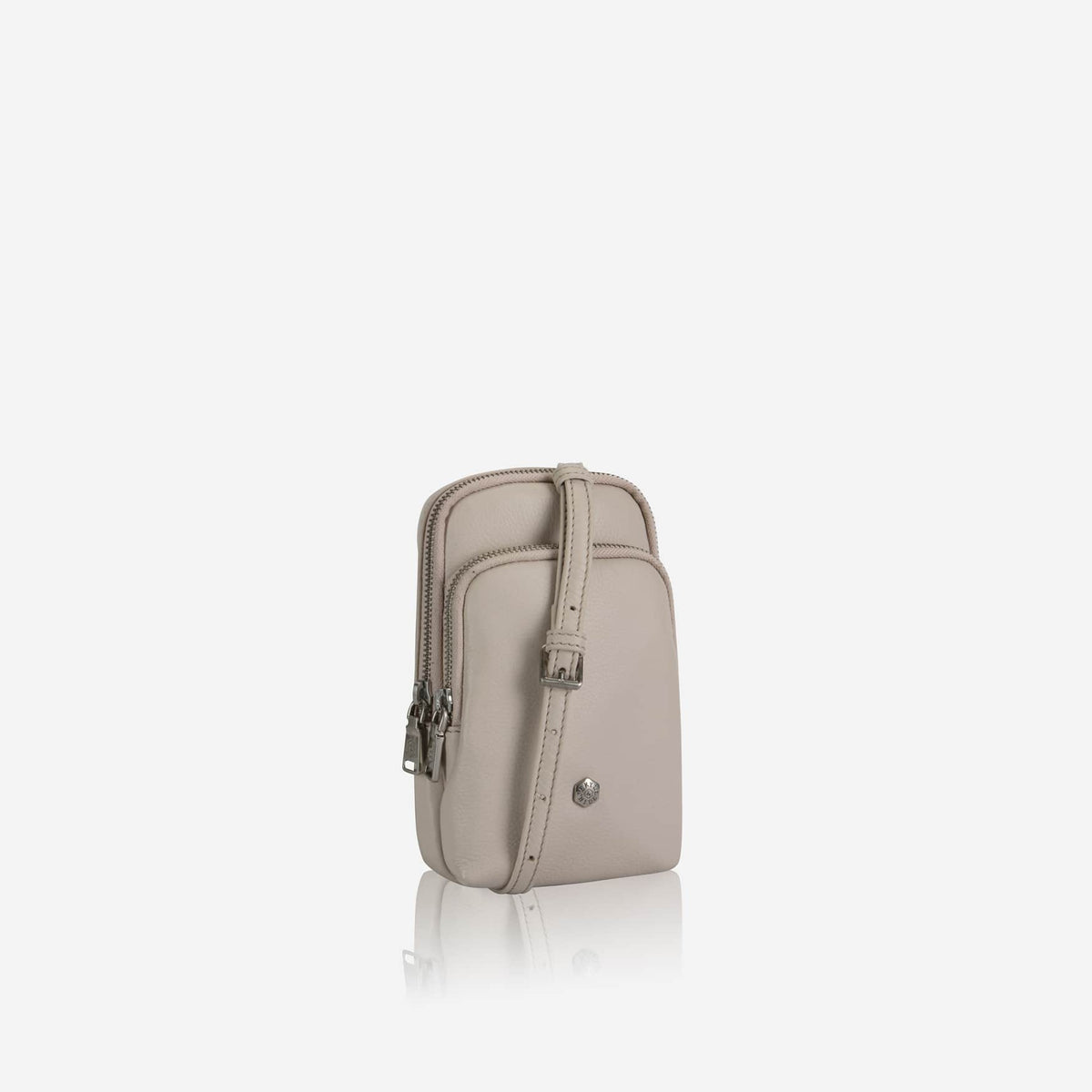 Jekyll and Hide - Womens Small Mobile Phone Sling Purse - Mulitple Colours in light grey with zip compartments.