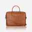Jekyll and Hide - Ladies 13" Laptop Bag - Tan showcased in sleek tan leather with stylish handles and strap.