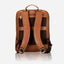 Jekyll and Hide - Ladies Business Backpack 38cm - Black | Tan back view showcasing stylish leather straps and mesh panel.