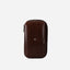 Jekyll and Hide - Compact Zip Around Cable Pouch - Tan | Black | Mocha in dark brown leather finish.