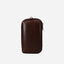 Jekyll and Hide - Compact Zip Around Cable Pouch - Tan | Black | Mocha in rich dark leather, perfect for travel and organization.