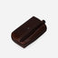 Jekyll and Hide - Compact Zip Around Cable Pouch - Tan | Black | Mocha in brown leather, ideal for organizing tech accessories.