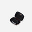 Jekyll and Hide - Compact Zip Around Cable Pouch - Tan | Black | Mocha opened with tech accessories organized inside.