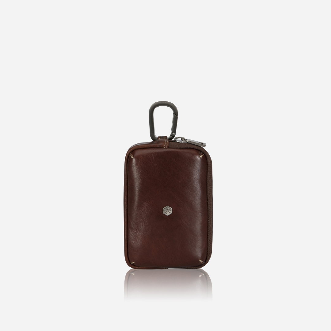 Jekyll and Hide - Men's Utility Pouch - Black | Mocha, stylish leather utility pouch for organizing essentials.