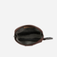 Inside view of the Jekyll and Hide - Men's Utility Pouch - Black | Mocha, featuring compartments for organization.