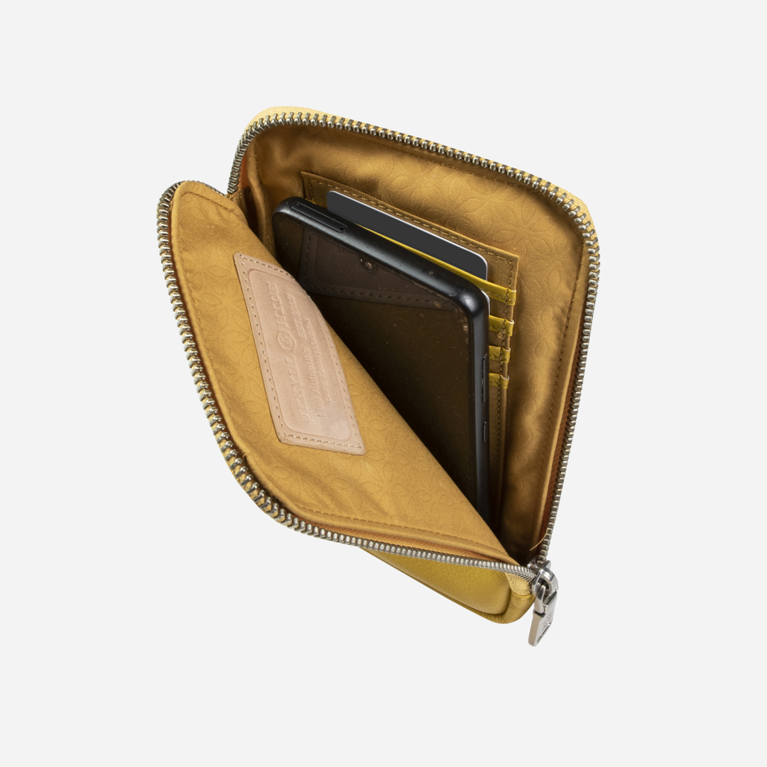 Jekyll and Hide - Mobile Phone Pouch With Strap - Black | Tan | Multiple Colours open showing premium design and phone storage.