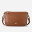 Jekyll and Hide - Womens Paris Crossbody 3-Compartment - Tan, elegant tan leather crossbody bag with chain strap.