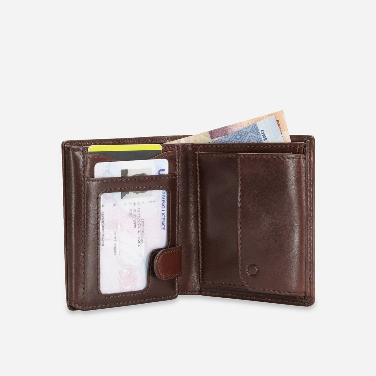Jekyll and Hide - Large Bifold Wallet With ID Window & Coin Pouch - Tan | Mocha | Black