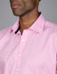 Abelard - Long Sleeve Business Shirt - Houndstooth - Fuschia & White