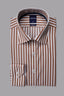 Abelard - Long Sleeve Business Shirt - Stripe - Camel & White