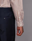 Abelard - Long Sleeve Business Shirt - Stripe - Camel & White