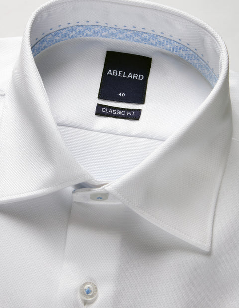 Abelard - Long Sleeve Business Shirt - Textured - White