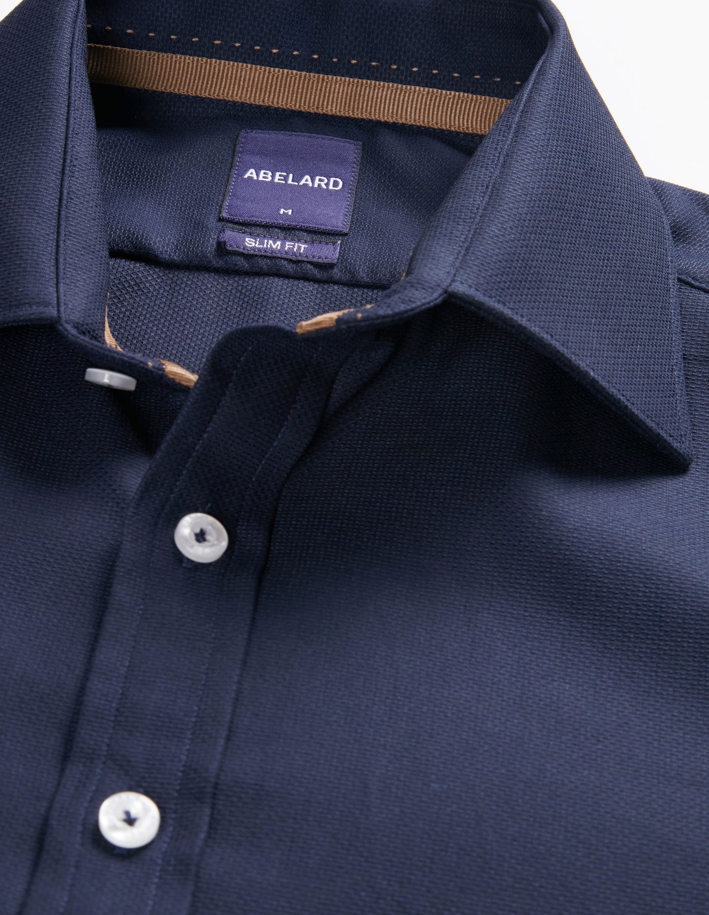 Abelard - Long Sleeve Sports Shirt - Textured - Navy