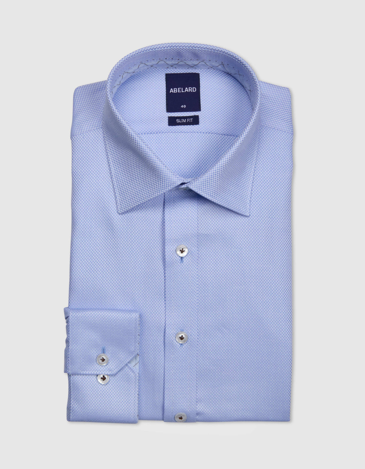 Abelard - Long Sleeve Business Shirt - Patterned - Sky Blue