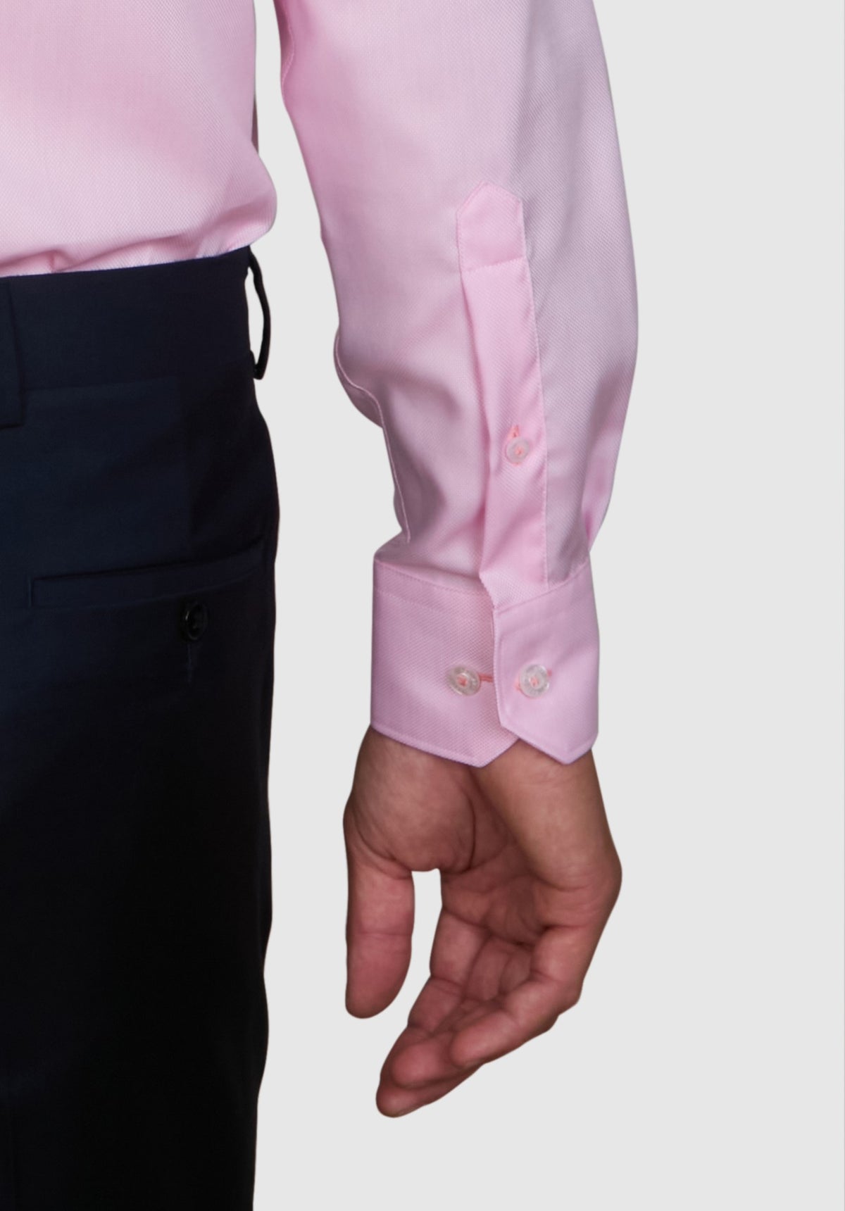 Abelard - Long Sleeve Business Shirt - Textured - Pink