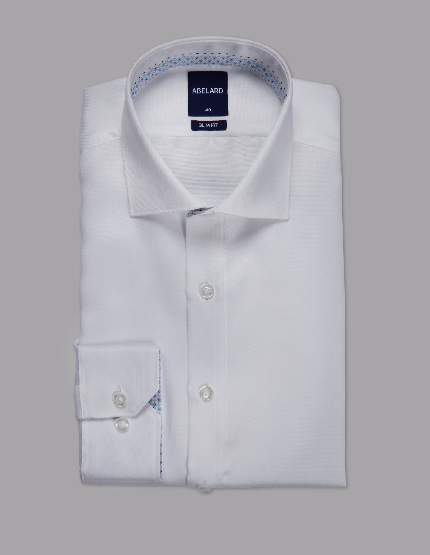 Abelard - Long Sleeve Business Shirt - Textured - White