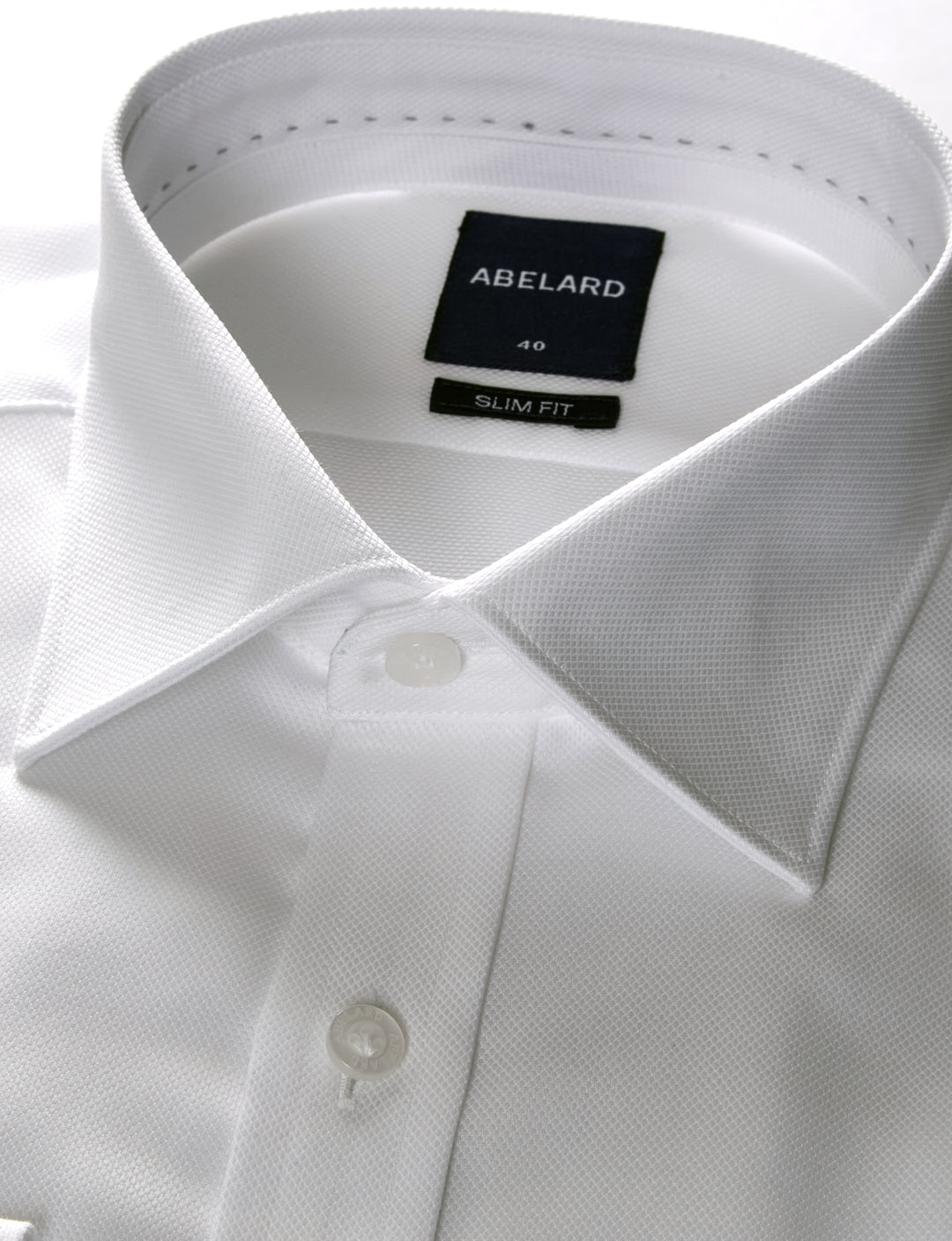 Abelard - Long Sleeve Business Shirt - Textured - White