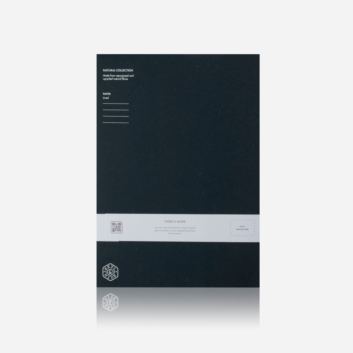 Jekyll and Hide - A4 Notebook 120 Pages - Hazel | Cotton | Navy, featuring a sleek black cover with minimalistic design.