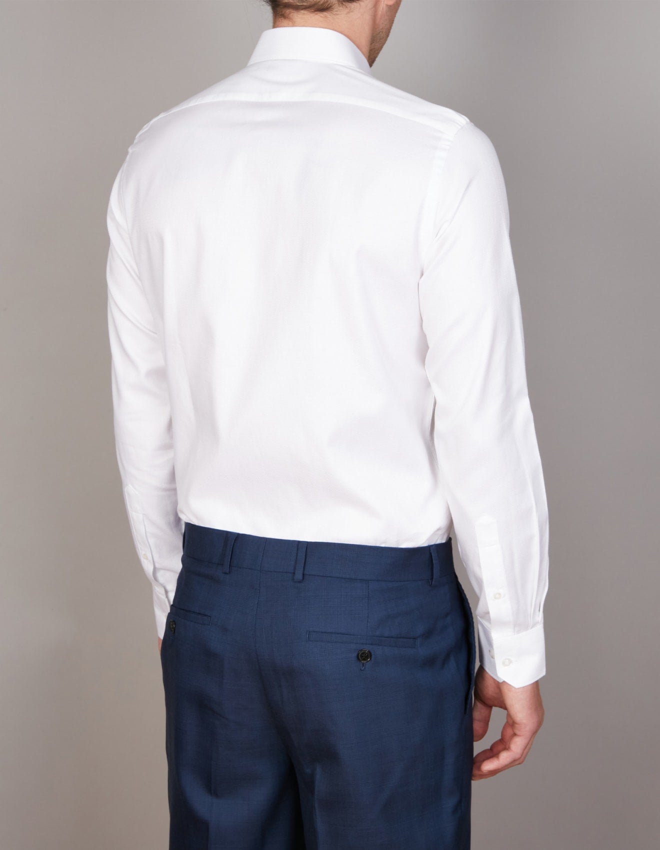Abelard - Long Sleeve Business Shirt - Textured - White