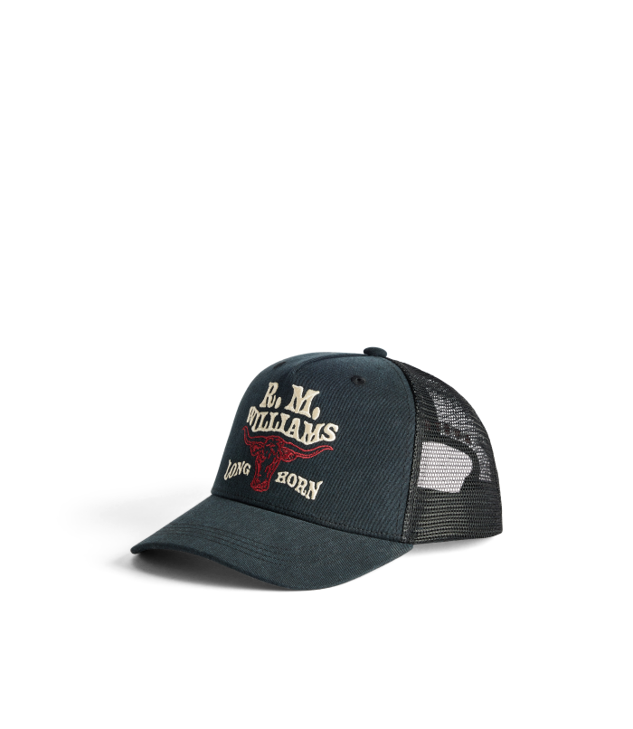 R.M.Williams - Longhorn Trucker Cap - Black Wash