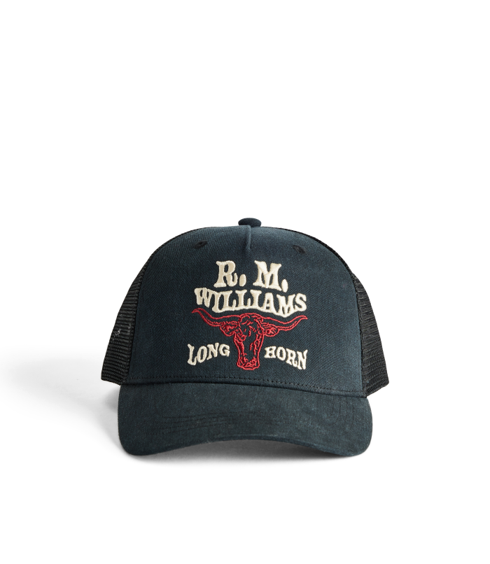 R.M.Williams - Longhorn Trucker Cap - Black Wash
