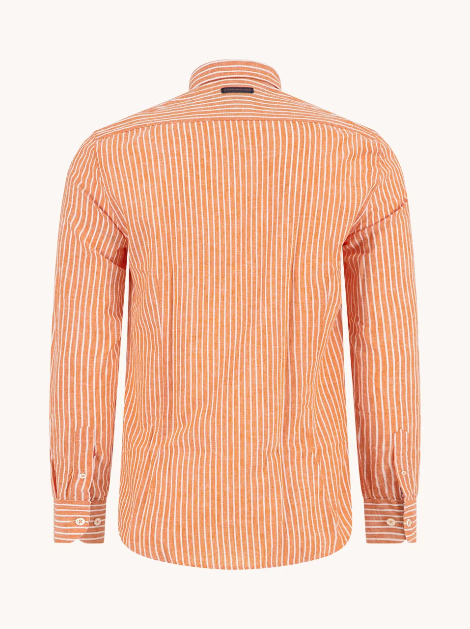 A Fish Named Fred - LS Stripe Linen Shirt - Orange/White