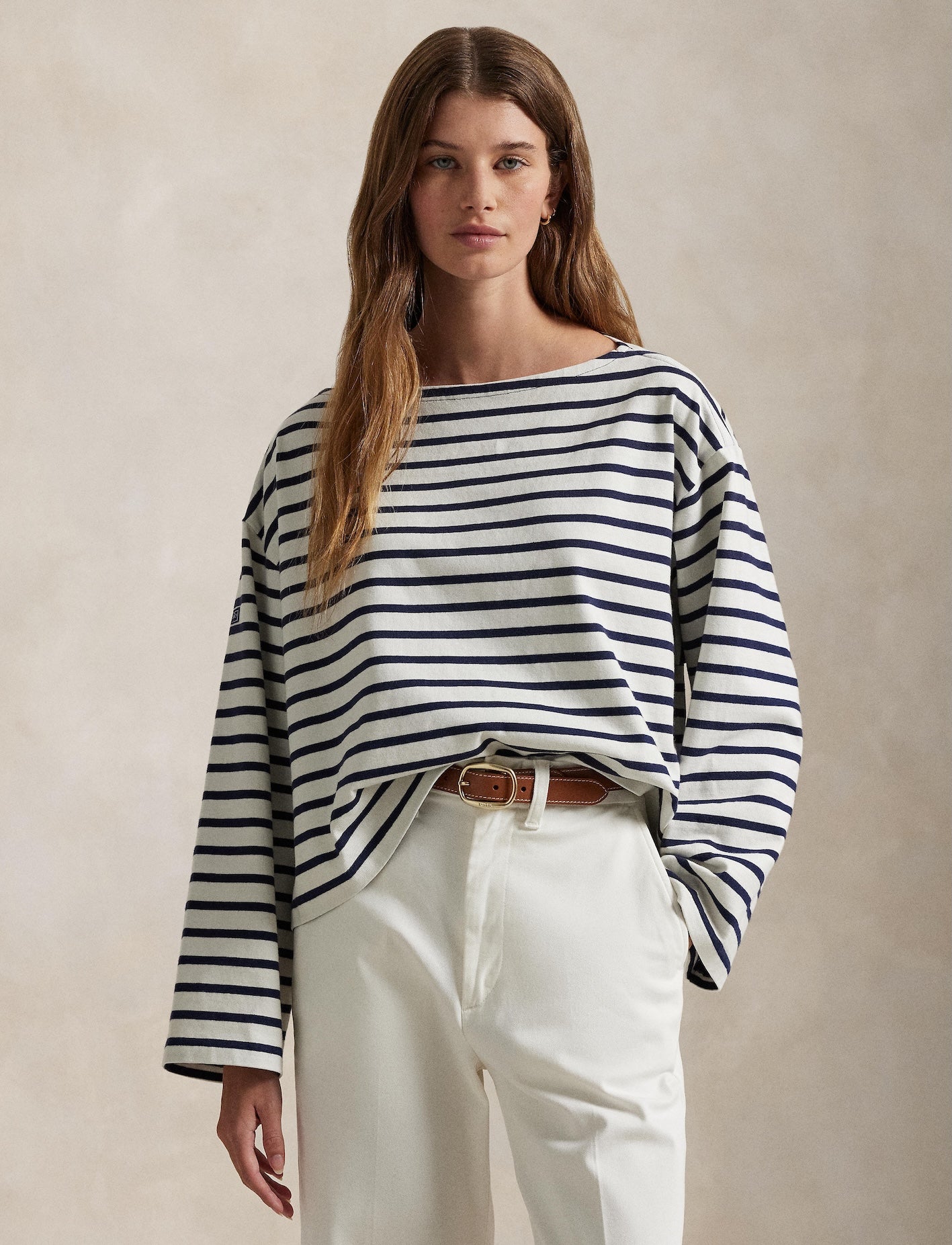 Polo Ralph Lauren - Boat Neck Mariner Tee - Striped - Navy/White