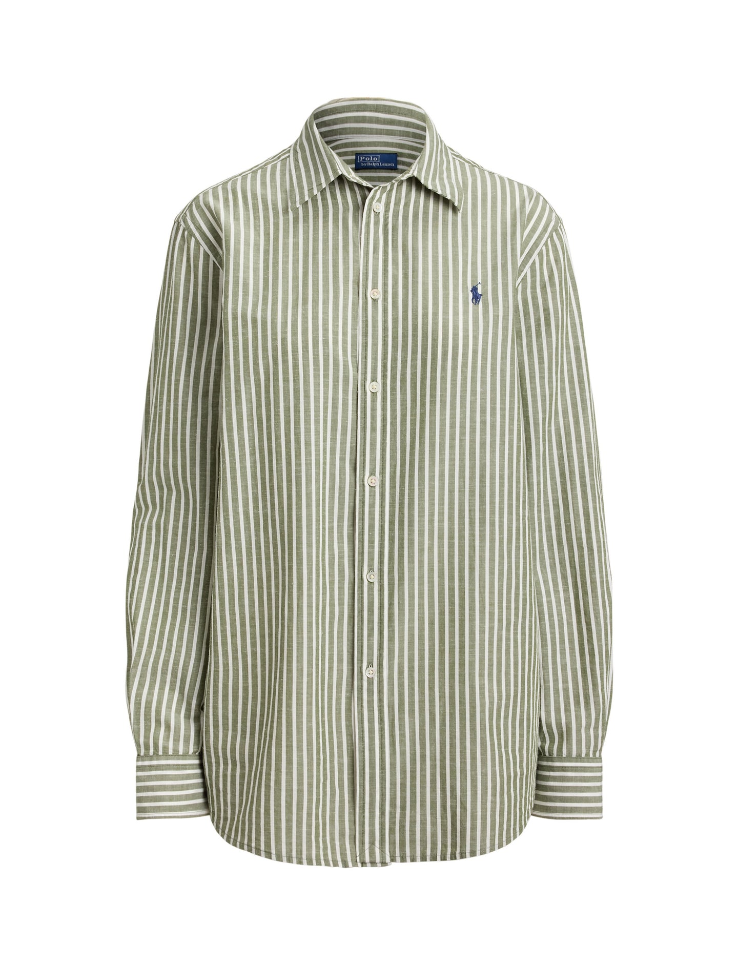 Polo Ralph Lauren - Classic Fit Cotton-Linen Shirt - Striped - Olive/White