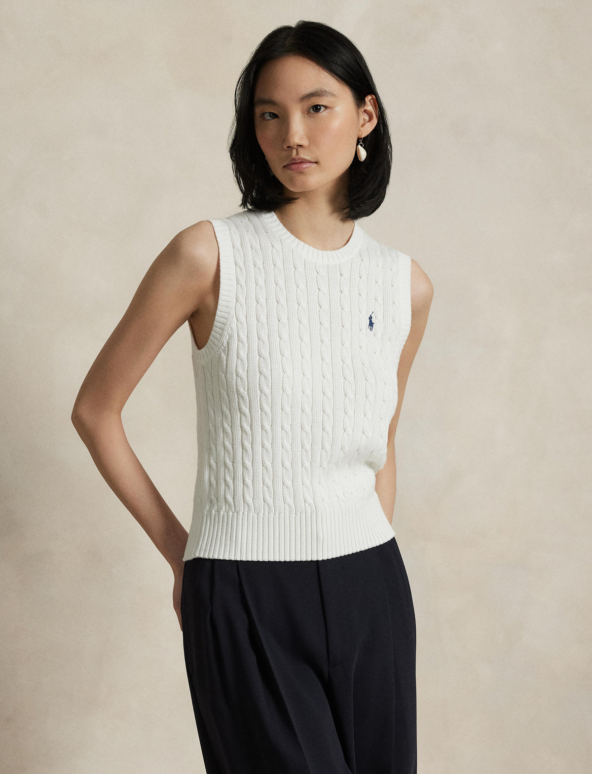 Polo Ralph Lauren - Cable-Knit Cotton Vest - White