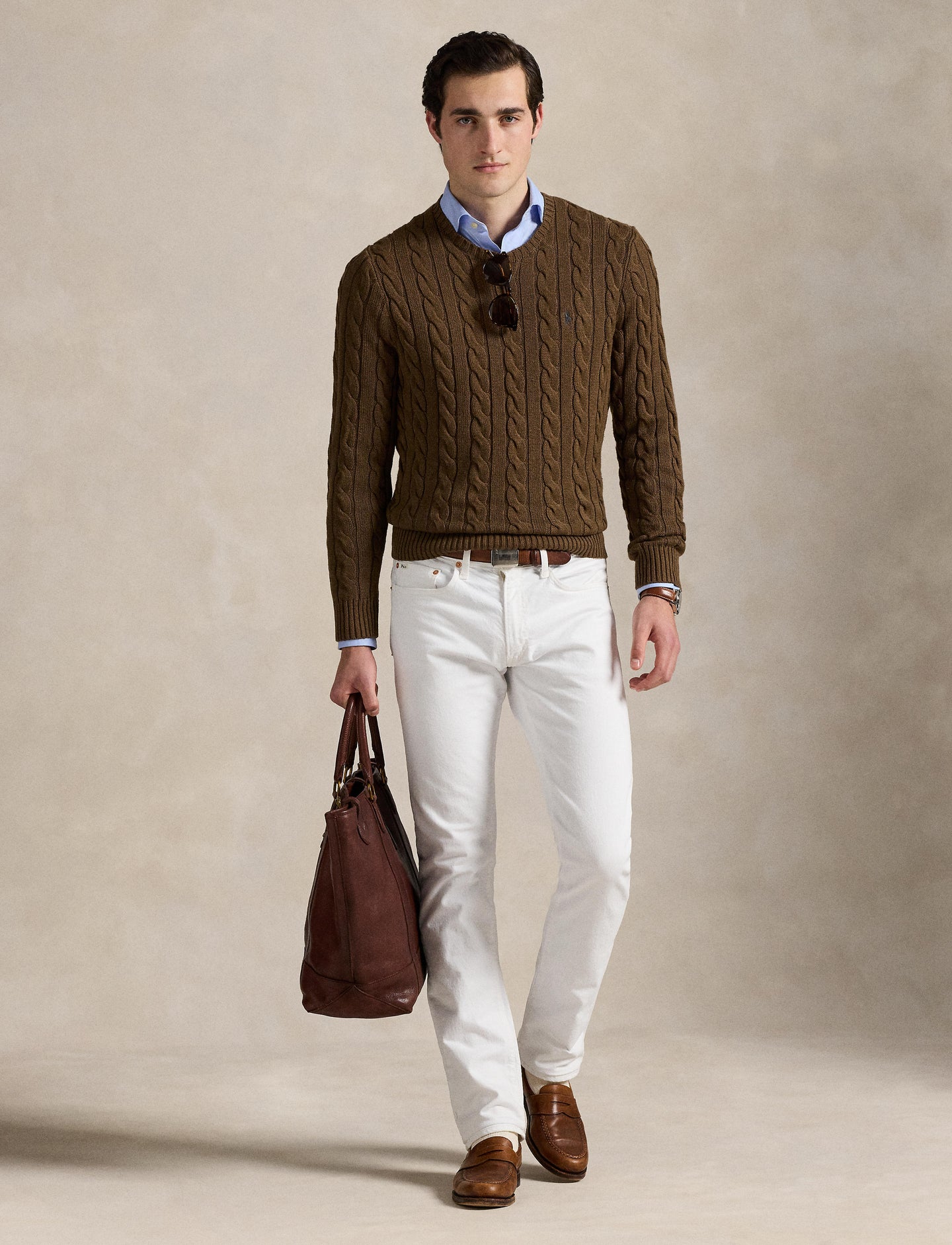 Polo Ralph Lauren - Cotton Cable Knit Jumper - Coffee Brown