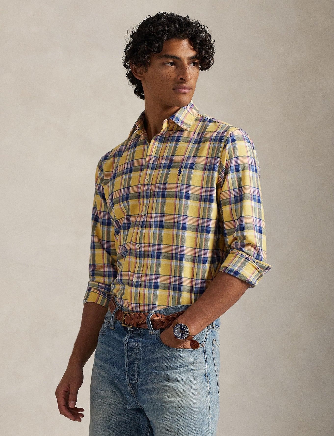 Polo Ralph Lauren - Custom Fit Tattersall Oxford Shirt - Multi Yellow/Pink
