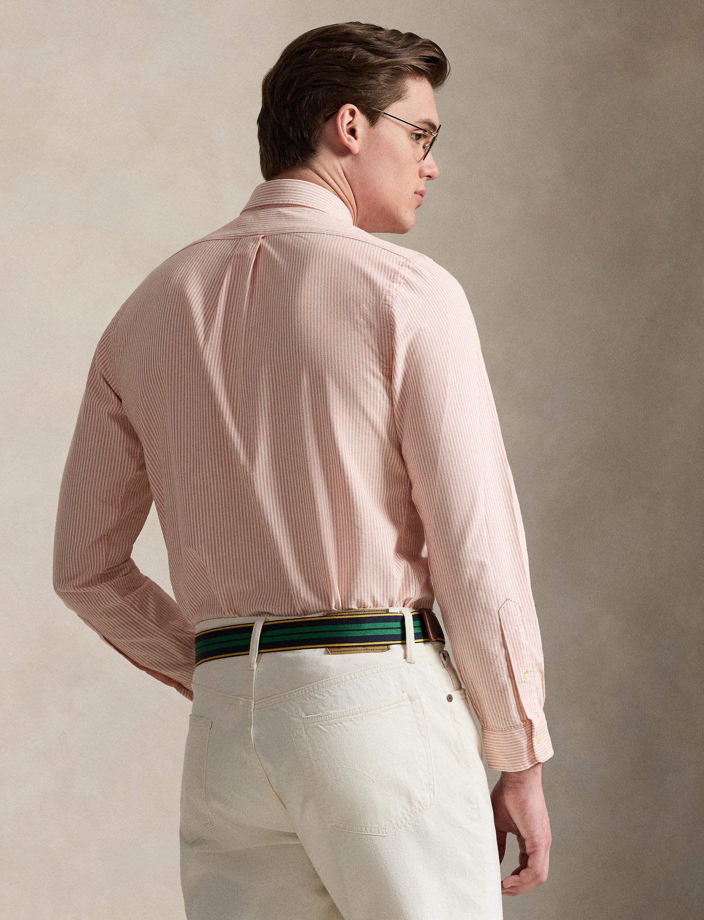 Polo Ralph Lauren - Oxford Shirt - Stripe - Custom Fit - Peach/White