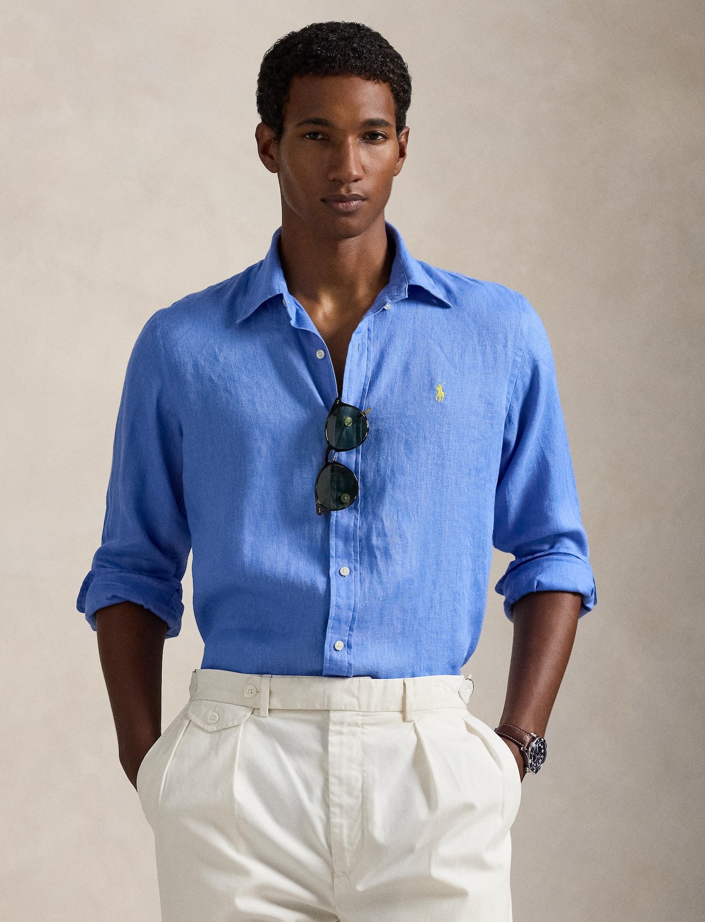 Polo Ralph Lauren - Custom Fit Linen Shirt - Harbour Blue