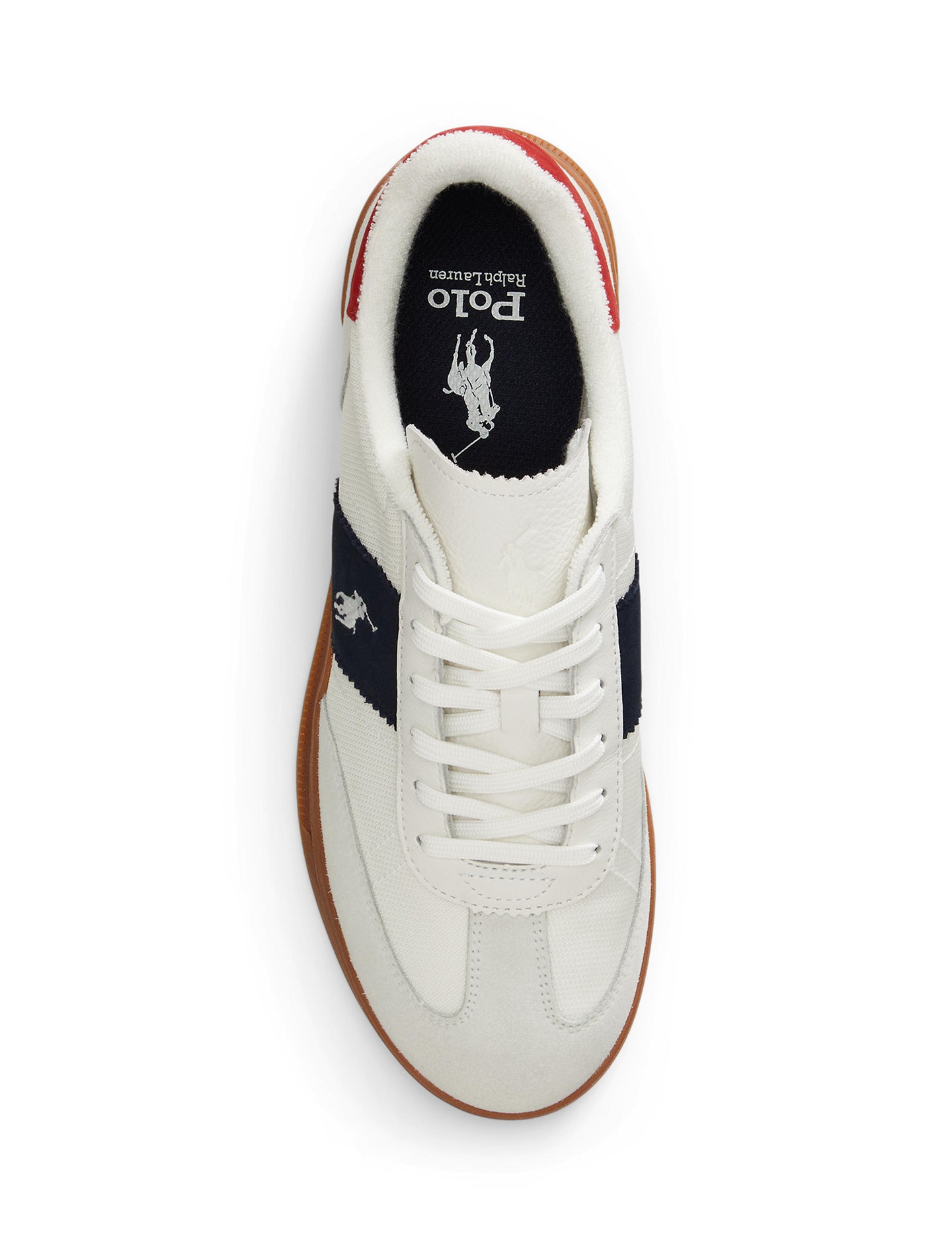 Polo Ralph Lauren - Heritage Aera Suede-Paneled Sneaker - White/Navy/Red