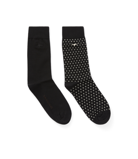 R.M.Williams - Nelson Polka Dot 2 Pack Sock - Black Cream