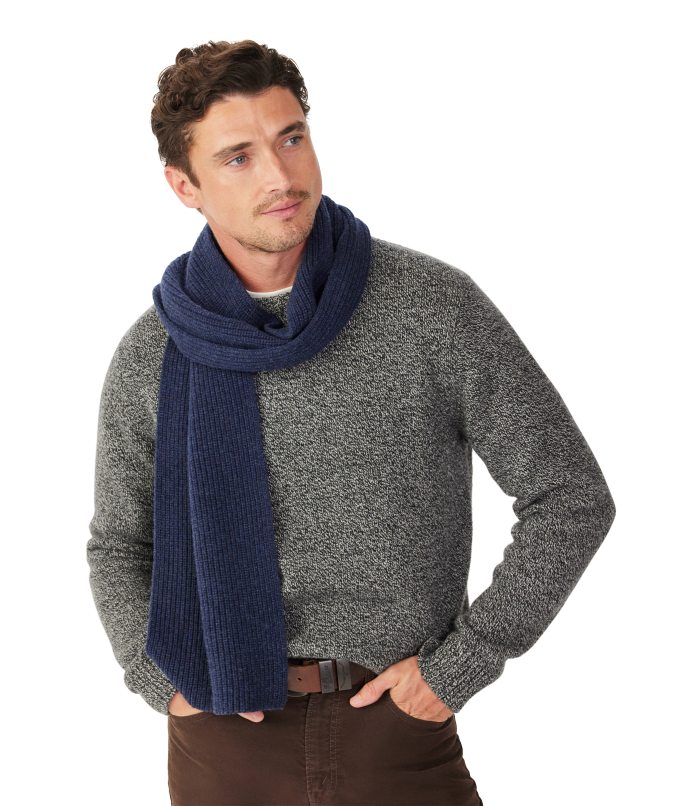 R.M.Williams - Bowen Slim Merino Wool Scarf - Indigo