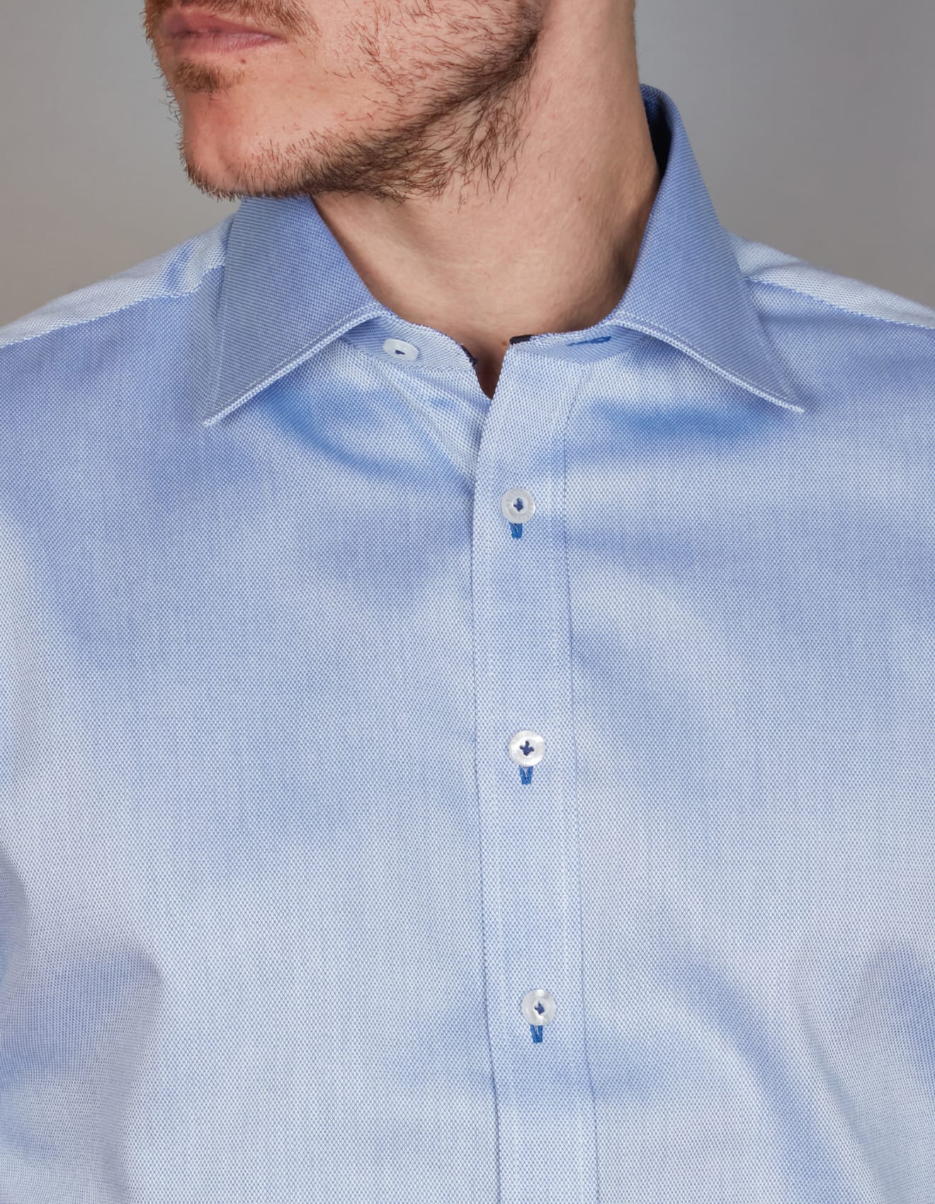 Abelard - Long Sleeve Business Shirt - Dobby - Sapphire