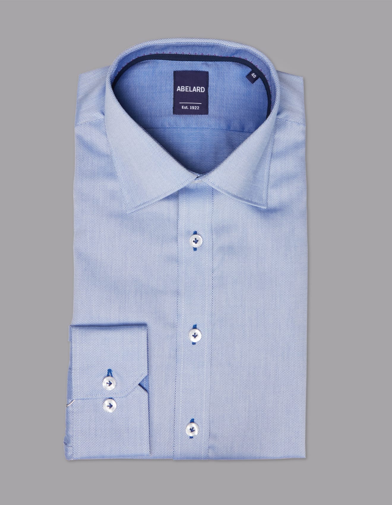 Abelard - Long Sleeve Business Shirt - Dobby - Sapphire