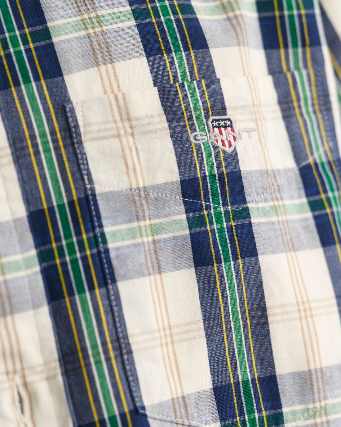 GANT - Poplin Shirt - Check - Archive Shield - Eggshell