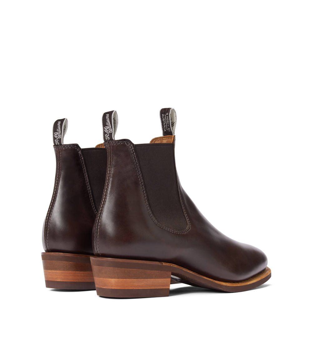 R.M.Williams - Comfort Lady Yearling Pull Up Leather - Raw Edge - Chocolate